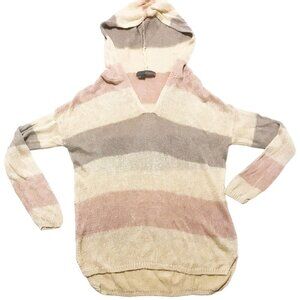 360 Sweater striped linen hoodie sweater, Size S, pastel